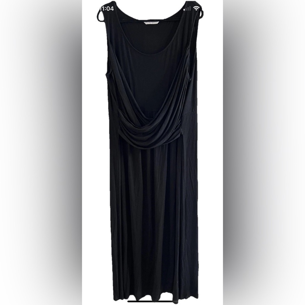 Peter Nygard Black Dress Sleeveless Maxi Mock Wrap Plus Size